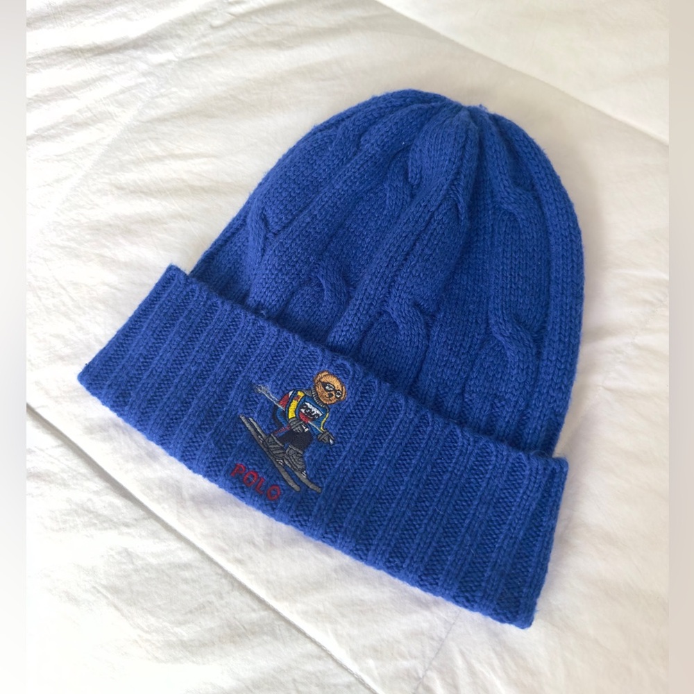 Polo Ralph Lauren classic Polo Bear blue winter hat. Excellent condition